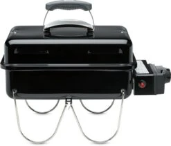 Weber Go-Anywhere Gas Barbecue - 41x26 Cm - Roestvrijstalen Branders - Gasregelkop - Incl. Deksel