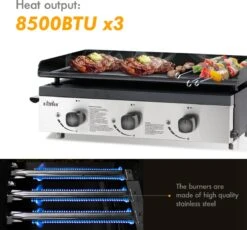 Bighorn Plancha Grill - Gasbarbecue – Tabletop – Draagbaar – 3 Branders -Merkloos Verkoopwinkel 1200x1118