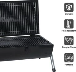 MaxxGarden BBQ - Houtskool Barbecue - Smoker Barbecue - Grilloppervlak (LxB) 38 X 52 Cm - Met Dubbel Grill Vlak - Zwart -Merkloos Verkoopwinkel 1200x1132