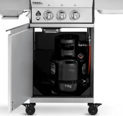 Burnhard Gas BBQ FRED JR. Deluxe - 2 Branders - Incl. Keramische Infraroodbrander & Afdekhoes - Deluxe -Merkloos Verkoopwinkel 1200x1135