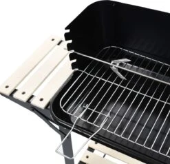 Verrijdbare Barbecue – Houtskool/Briketten - Verstelbare Grillplaat – Houten Tafel – Winscherm – Gewicht 5.9kg -Merkloos Verkoopwinkel 1200x1158