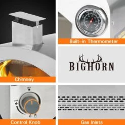 Bighorn Outdoor Edelstaal Gas Pizza Oven - Draagbare Gas Barbecue - Edelstaal -Model SRGG20001 -Merkloos Verkoopwinkel 1200x1200 170