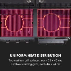 Klarstein Kingsville Double Barbecue - Houtskool- En Gasbarbecue - Smoker BBQ - Inclusief Deksels En Thermometer - Met 2 Roosters - Zwart 21 Klarstein Kingsville Double Barbecue - Houtskool- En Gasbarbecue - Smoker BBQ - Inclusief Deksels En Thermometer - Met 2 Roosters - Zwart -Merkloos Verkoopwinkel 1200x1200 48