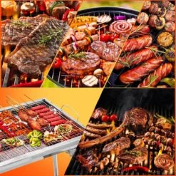 Uten - Houtskoolbarbecue - Opvouwbare Barbecue - Houtskoolbarbecues - Draagbare Camping Barbecue - 430 Roestvrij Staal Grill BBQ - 5-10 Persoon Tuin Buitenfeest - Zilver -Merkloos Verkoopwinkel 1200x1200 93
