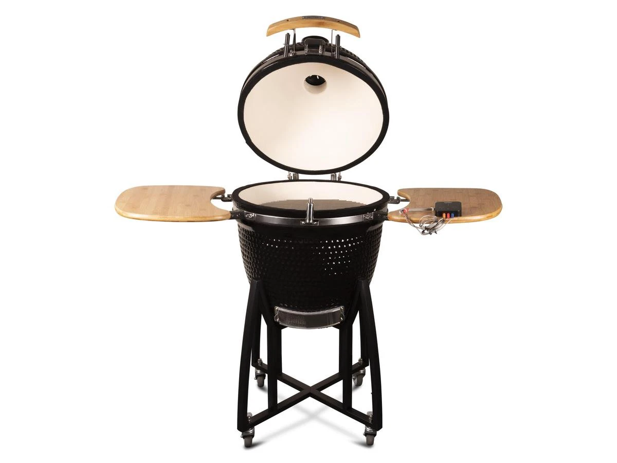 Patton - Kamado 21" - Premium Black - Keramische Barbecue - Incl. Bluetooth Kerntemperatuurmeter - LED Verlichting - Large - Compleet - Zwart 5 Patton - Kamado 21" - Premium Black - Keramische Barbecue - Incl. Bluetooth Kerntemperatuurmeter - LED Verlichting - Large - Compleet - Zwart - Afbeelding 3
