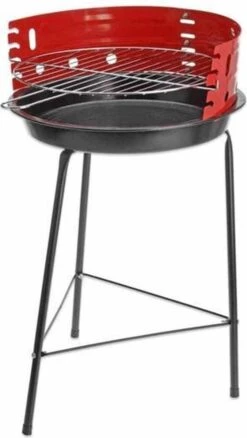 Houtskoolbarbecue Ø33 Cm | Verstelbare Grill BBQ | Halfopen | Zwart / Rood -Merkloos Verkoopwinkel 676x1200