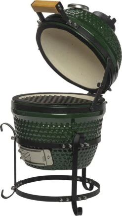 Patton Kamado Keramische Houtskoolbarbecue - 13" - Grilloppervlak Ø 28 Cm - Inclusief Heatdeflector - Groen -Merkloos Verkoopwinkel 682x1200