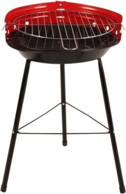 Houtskoolbarbecue Ø33 Cm | Verstelbare Grill BBQ | Halfopen | Zwart / Rood -Merkloos Verkoopwinkel 778x1200